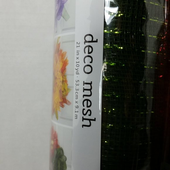 Red Green Deco Mesh 21" Wreaths Crafts 2 Rolls Christmas - Picture 5 of 6